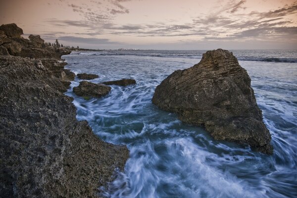 Big rocks on the ocean