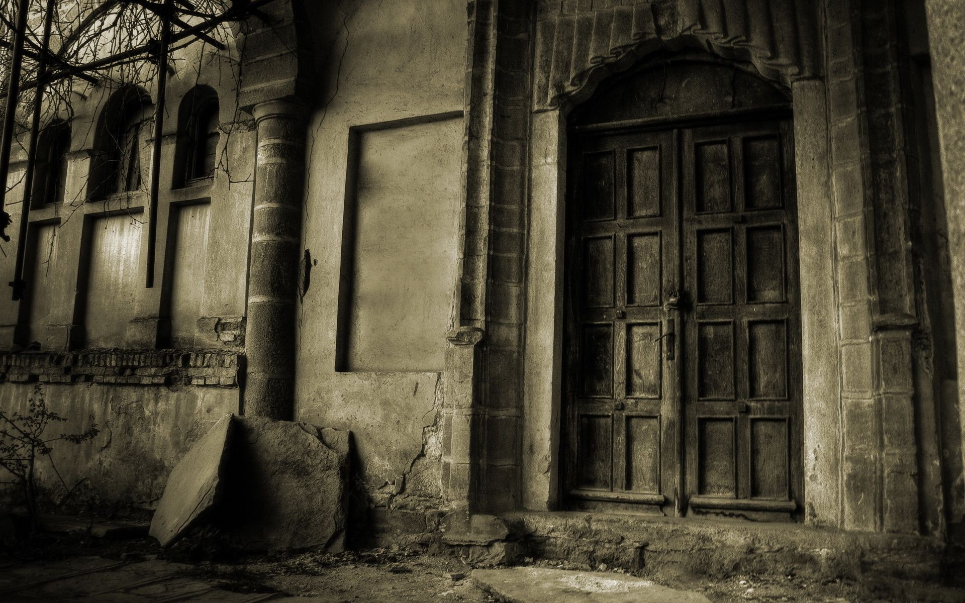 arquitectura antigua arquitectura abandonado viejo casa arte espeluznante casa monocromo puerta ventanas blanco y negro espeluznante luz vintage fantasma calle viajes