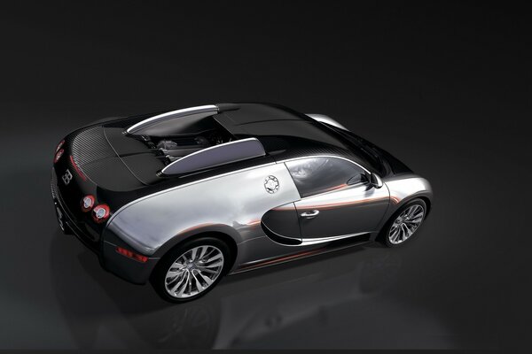 Carro da Bugatti se move rapidamente