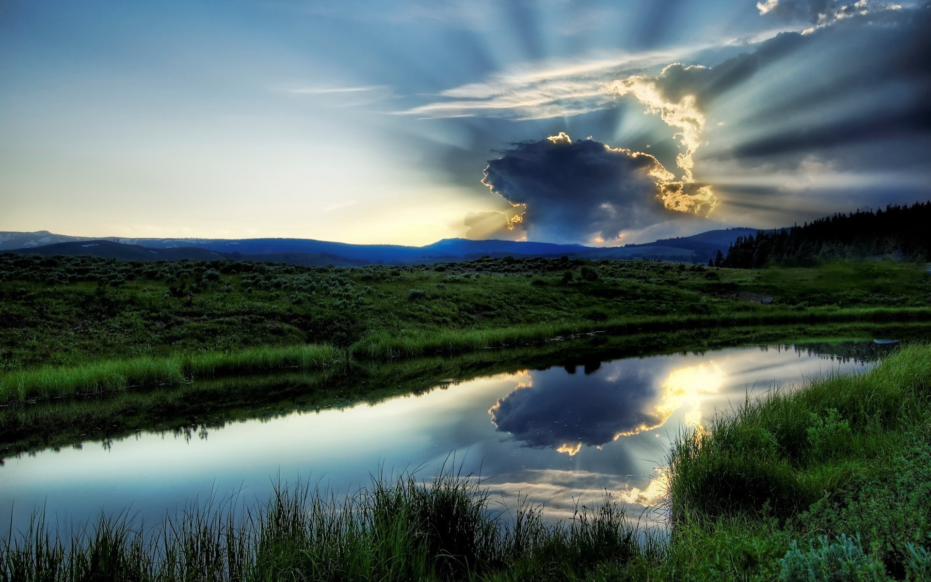 landschaft landschaft dämmerung see natur sonnenuntergang wasser himmel im freien sonne reflexion gras gutes wetter sommer grün