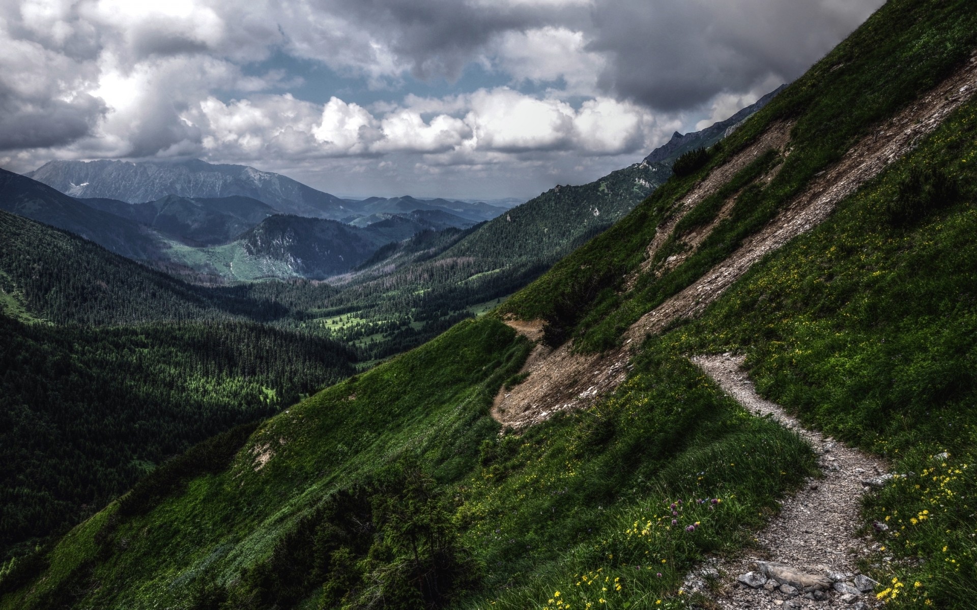 landscapes mountain landscape travel nature valley sky outdoors scenic rock hill hike grass summer snow wood trees clouds background