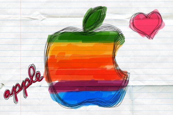 Símbolo de Apple en colores del arco iris