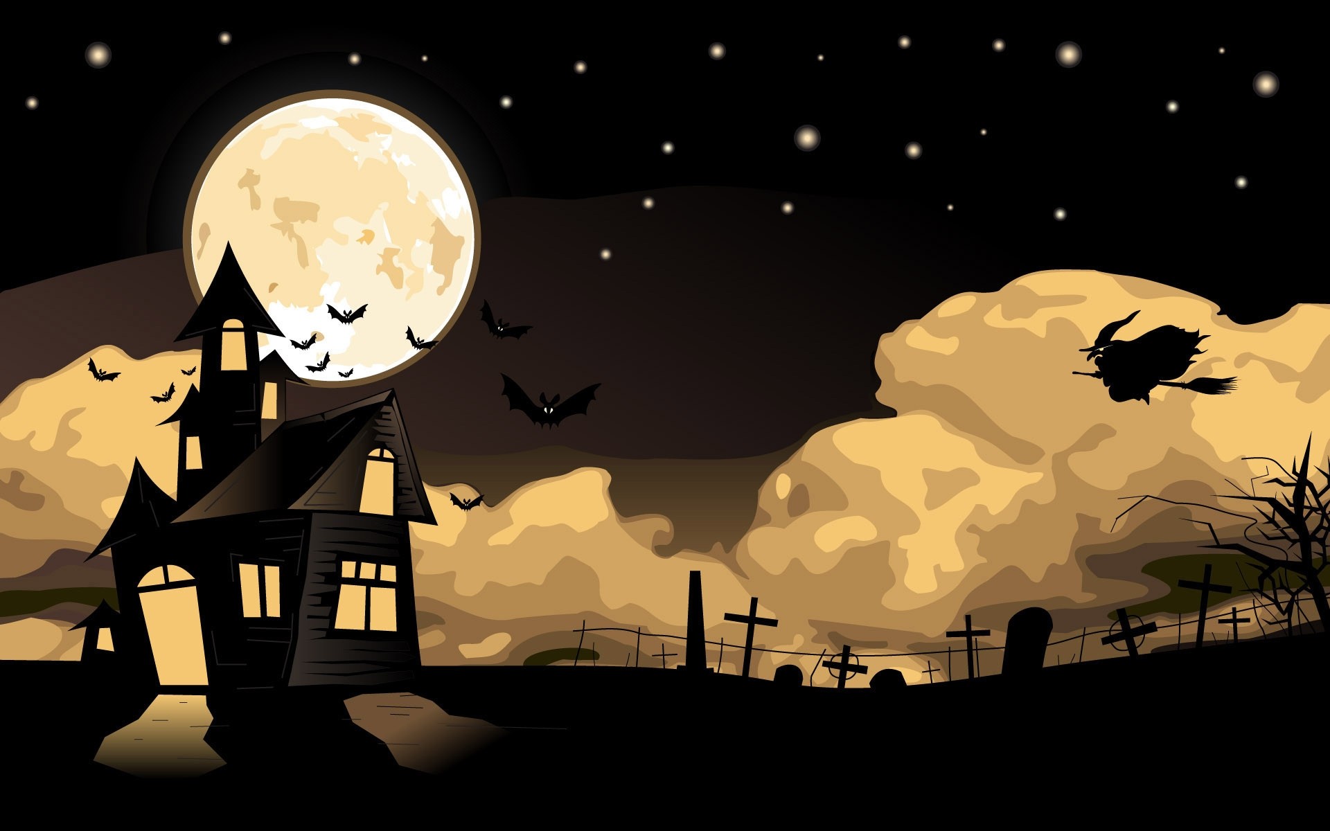 halloween mond illustration silhouette himmel vektor sonne licht landschaft zeichnungen haus flieder