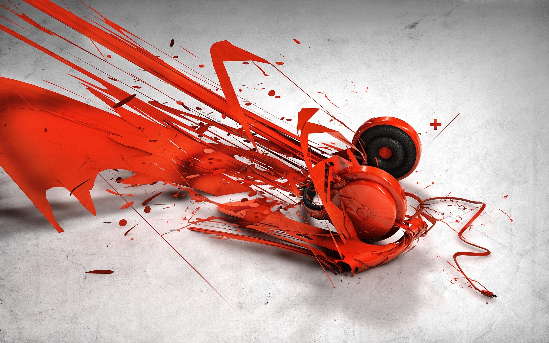 abstract desktop color headphones 3d art