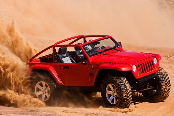 Coches de carreras jeep. Carrera