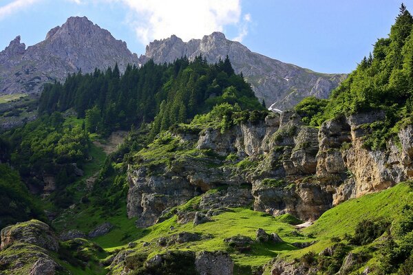 Пейзаж гірської місцевості в Абхазії