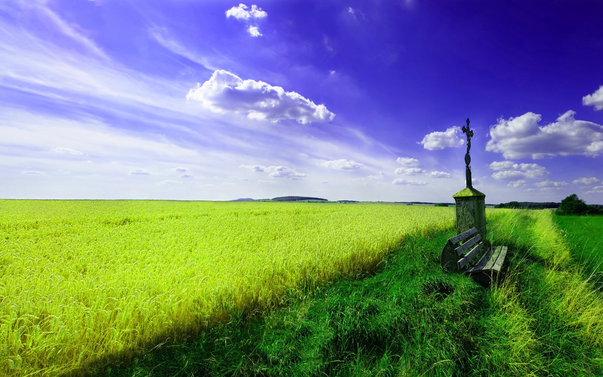 paysage champ herbe rural paysage agriculture campagne pâturage nature ferme foin ciel été sol pays horizon récolte soleil flocons printemps fond plantes crews