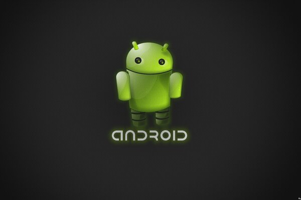 Android-Logo auf schwarzem Hintergrund