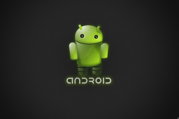 Logo Androida na czarnym tle