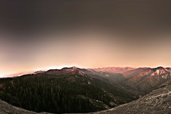 Traveling in the mountains. Landscapes of snowy mountains