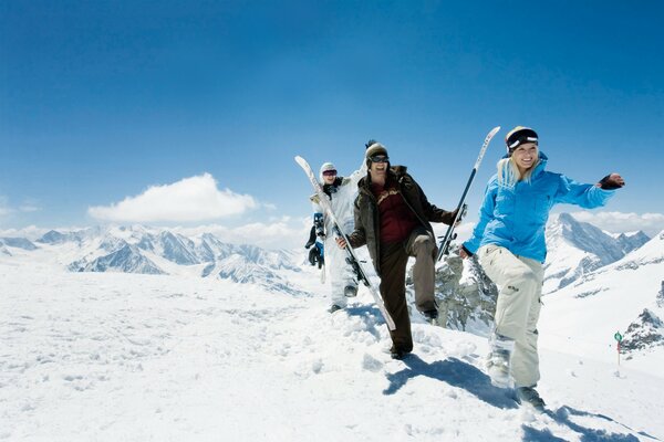 Young people at a ski resort