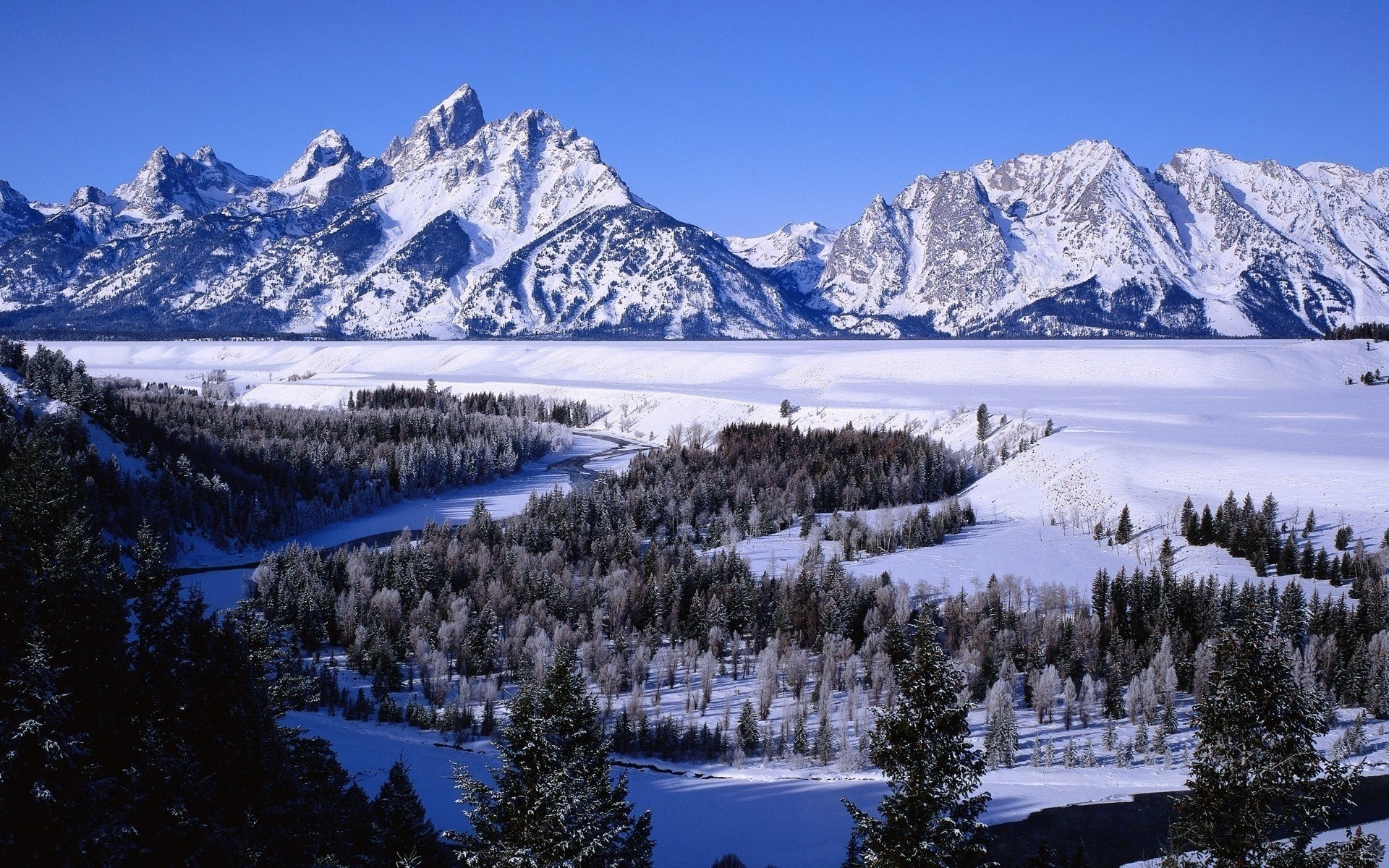 paesaggio neve montagna inverno scenico ghiaccio freddo legno picco di montagna paesaggio montagna sfondo