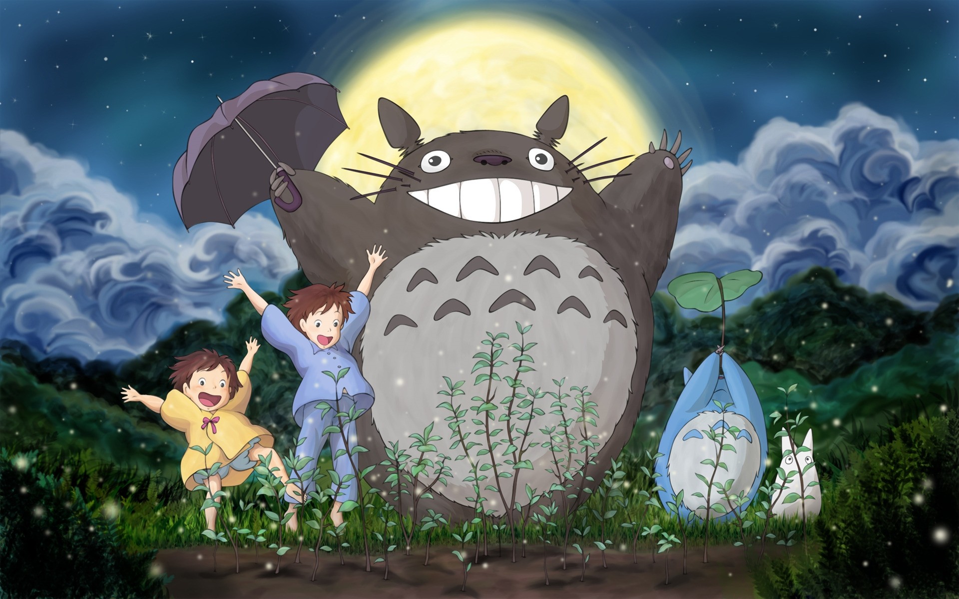 films lune illustration fantaisie fée magie halloween conte de fées jibli anime dessin animé