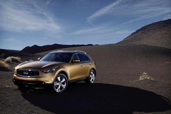 Golden Infinity in the dunes under the blue sky