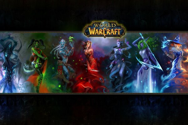 Bildschirmschoner mit den Hauptfiguren von world of warcraft