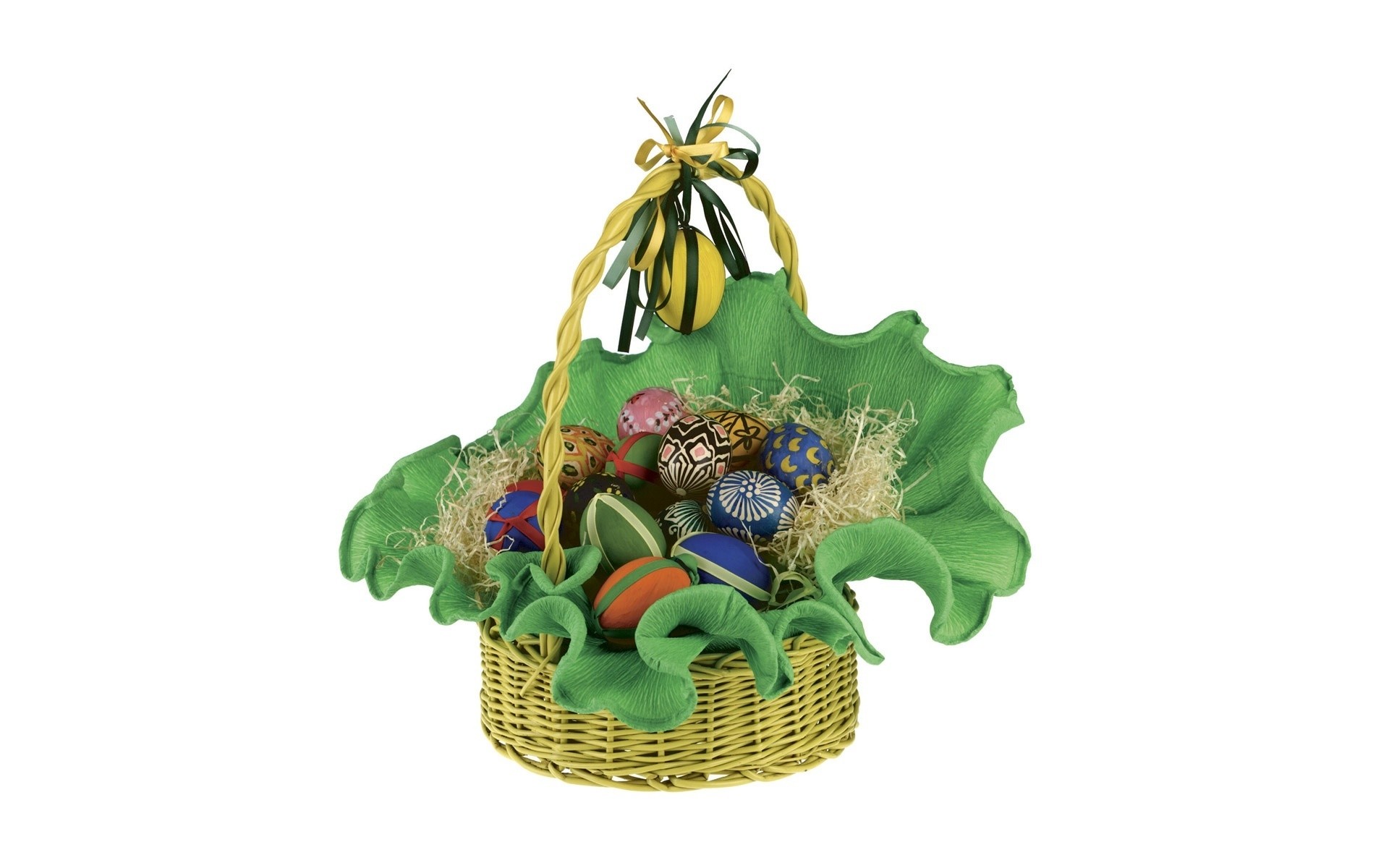 easter decoration desktop celebration color toy traditional basket gift isolated season