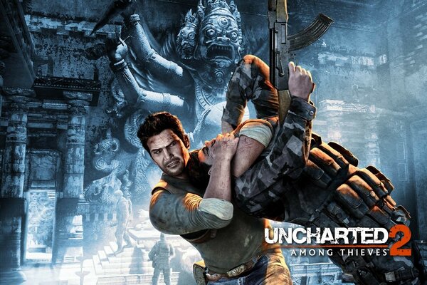 Picture from the game uncharted 2 adult man in the temple