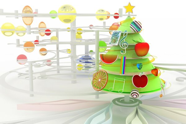 رسم توضيحي لعيد الميلاد مع تجريد 3 ديماكس
