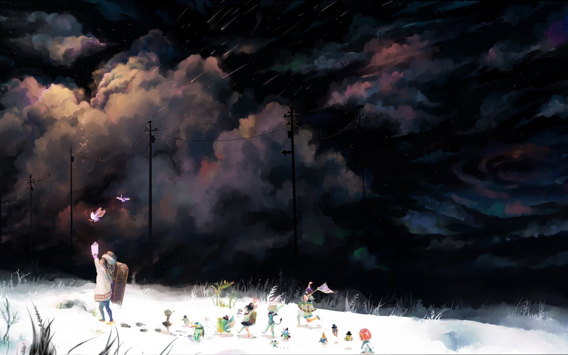 drawings competition landscape light action outdoors snow storm anime cartoon photo picture scene