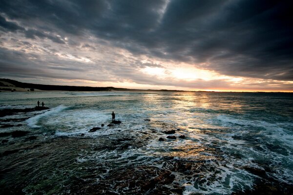 The sunset on the sea is simply wonderful