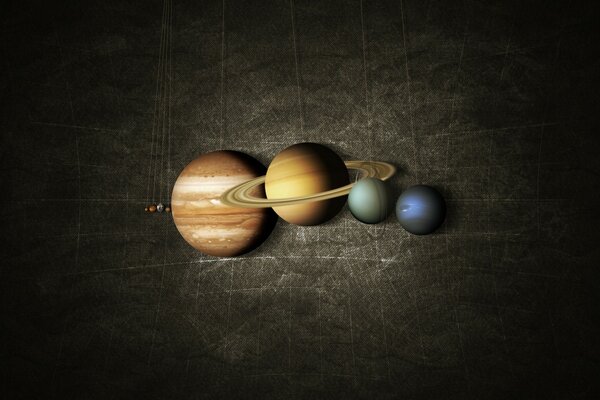 Image of planets on a dark background