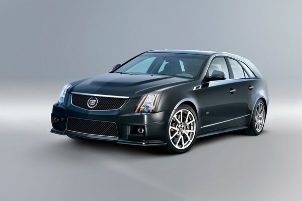 Cadillac noire sur fond gris