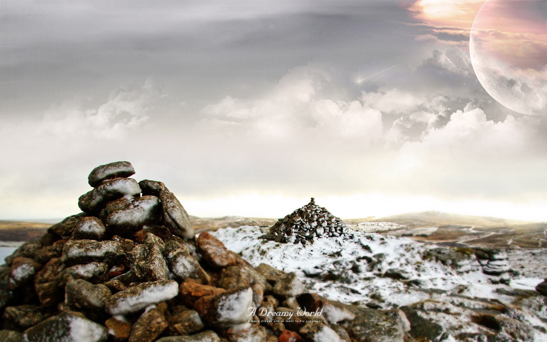 photo manipulation sky nature water landscape travel outdoors rock sunset beach sea snow rocks stone