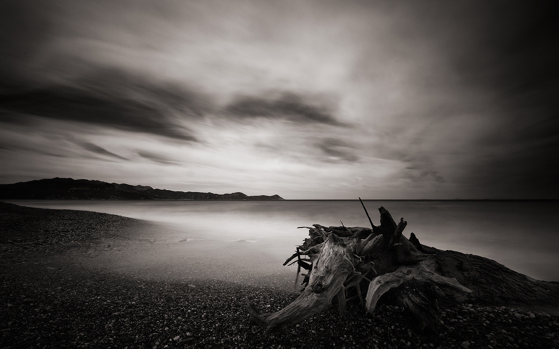 paesaggio monocromatico tramonto acqua spiaggia paesaggio alba oceano bianco e nero sera mare tempesta cielo nebbia nero bianco vista