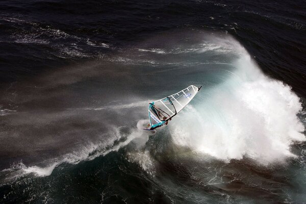 Surfing on the storm waves of the ocean