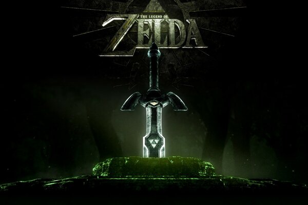 The emblem of the game Zelda with a sword