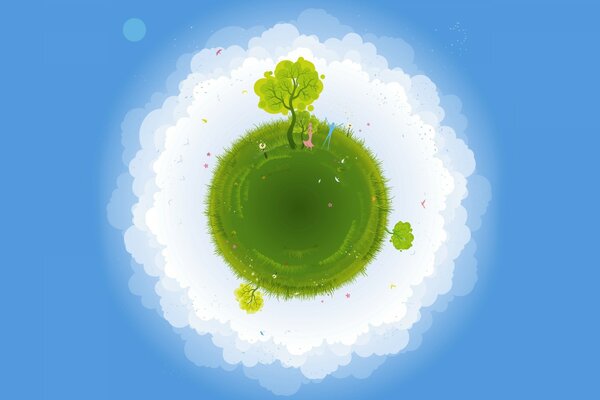 Green Planet art drawing