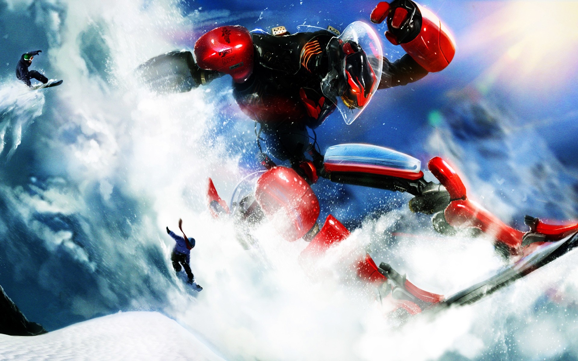 snowboard snow winter action competition christmas fun motion art picture photo manipulated sport