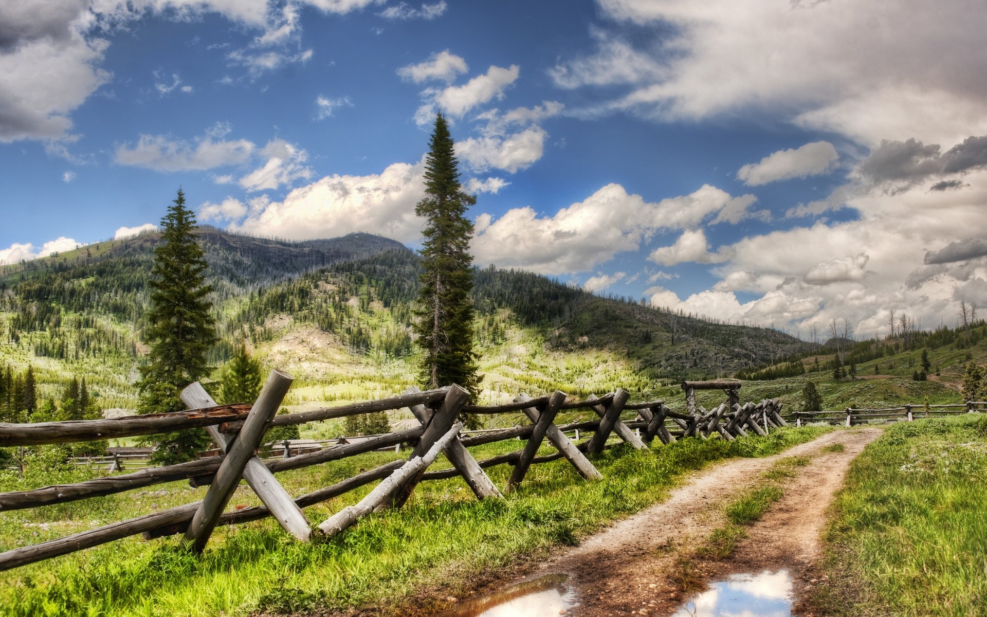 landscapes wood nature landscape outdoors travel tree mountain grass sky fence scenic rural summer daylight road guidance countryside spring forest