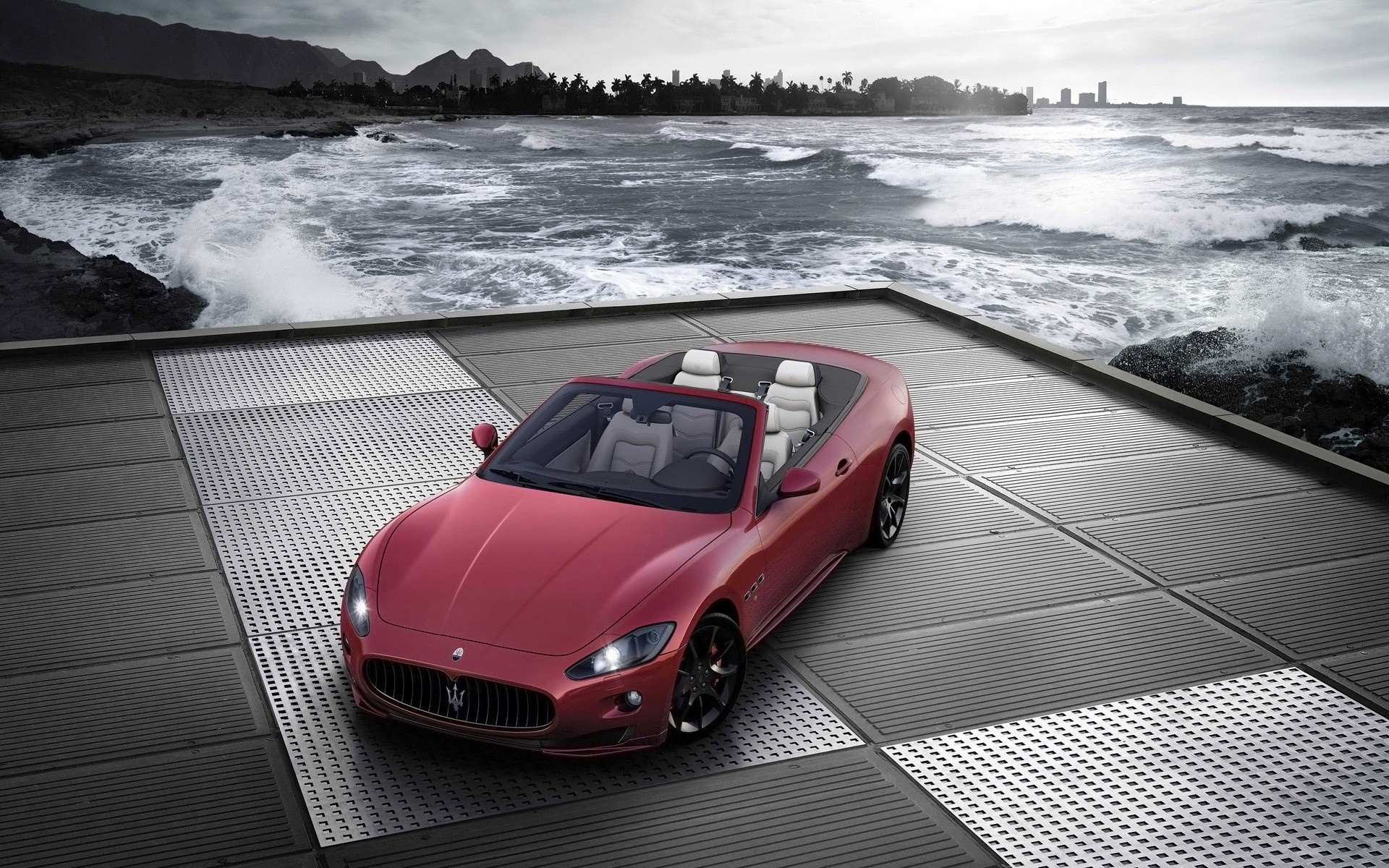 maserati vehicle car travel water sea transportation system beach ocean maserati grancabrio