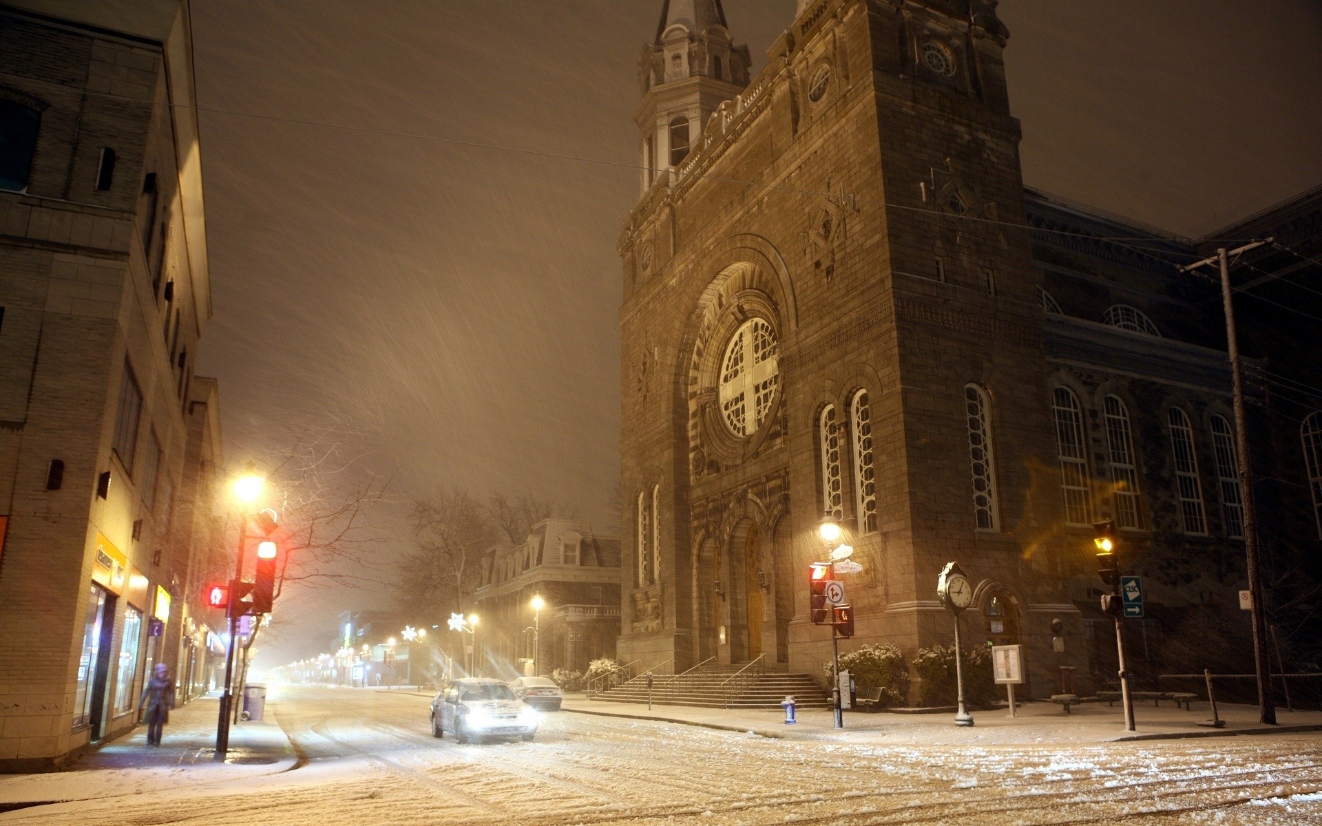 winter street architecture city building church travel light religion road town urban cathedral square