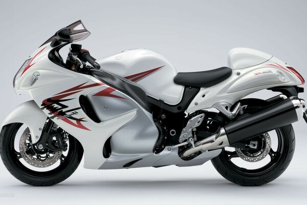 White sport bike on a white background