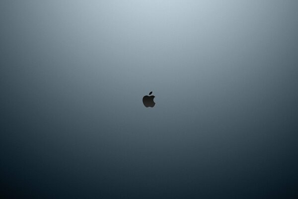 Изображение лого apple на сером фоне