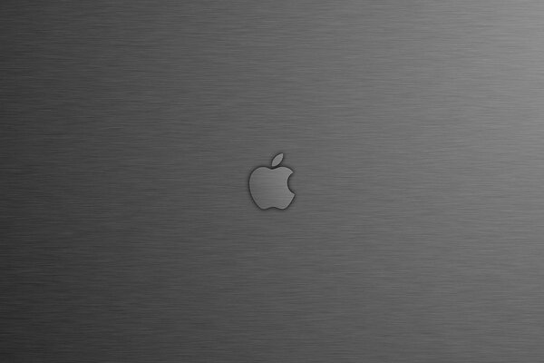 Логотип яблоко apple на серебристом фоне