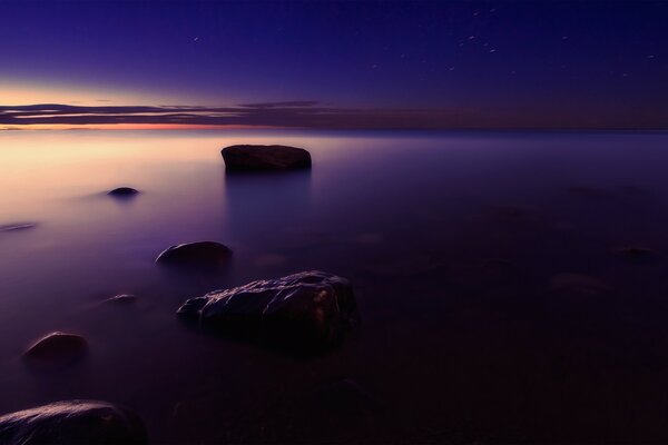 Sunset view of the sea coast