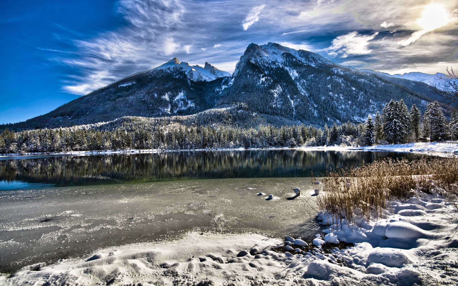 germany snow mountain landscape water nature winter sky scenic ice travel outdoors lake cold mountain peak view wallpaper