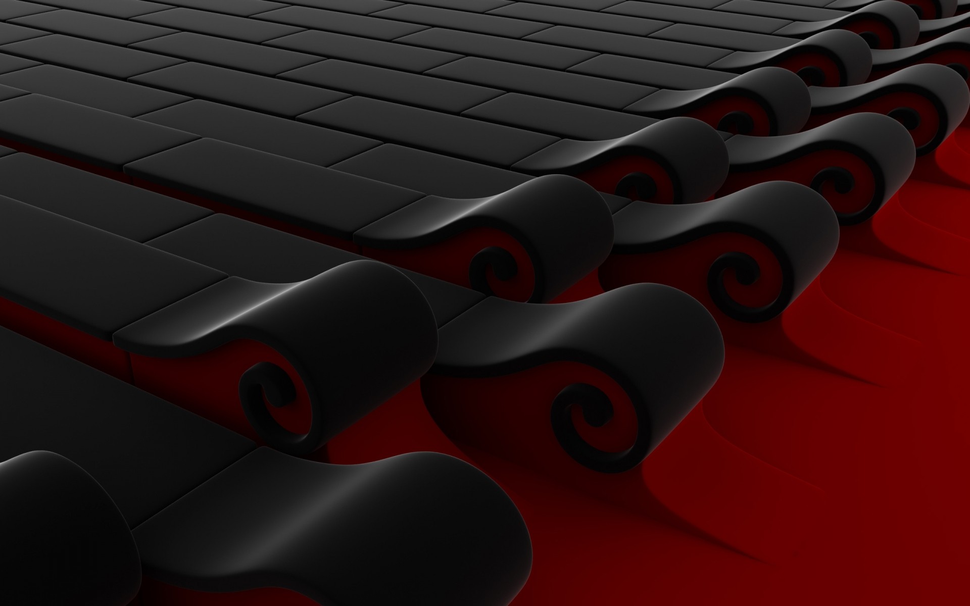 abstract desktop illustration shape graphic show 3d shapes 3d red black