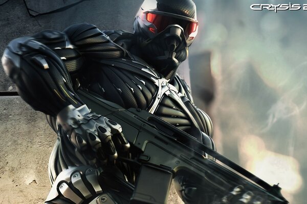 A character from the computer game Crysis