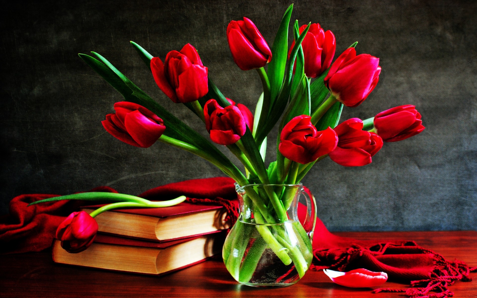 flowers flower gift tulip decoration flora bouquet romance leaf celebration nature easter love garden floral color petal romantic season blooming red books desk nature static