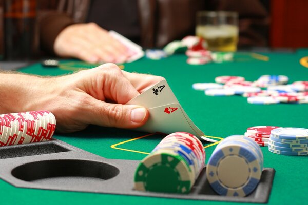 Green cloth of the gaming table