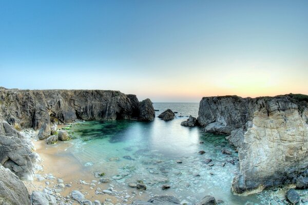 Ocean Sea Seascape Mountains Rocks Horizon Seabed