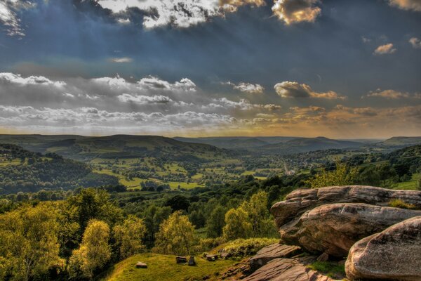 Schöne Natur. Landschaft Blick von den Bergen