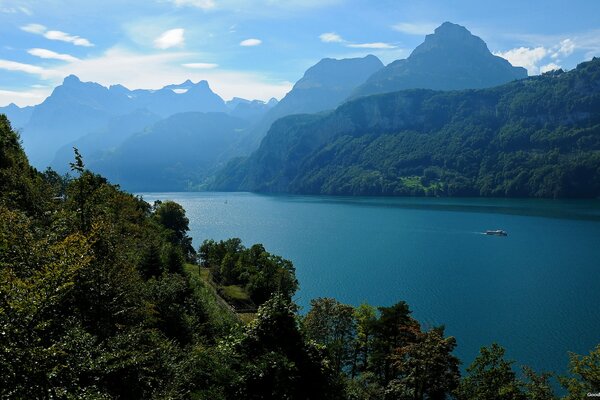 Landscape of beautiful mountains with a river