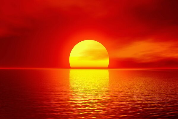 Splendido tramonto sull acqua