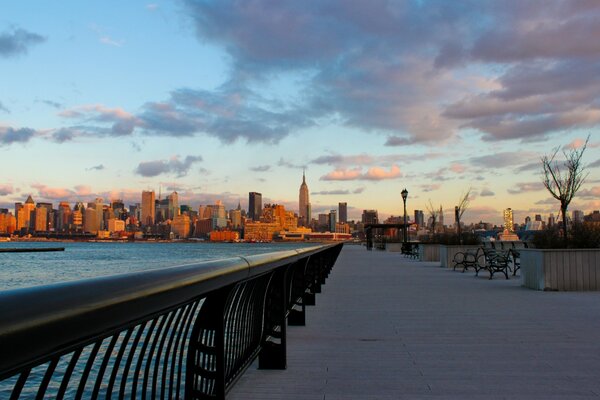 The embankment at Vola at sunset USA