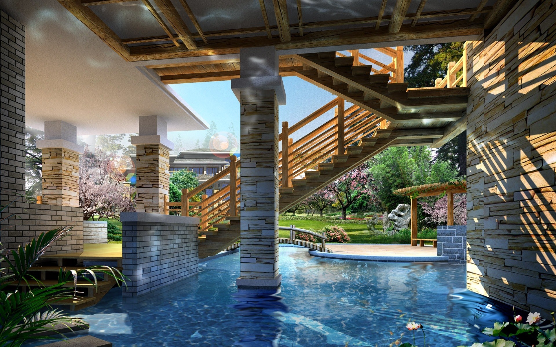 city and architecture water travel pool hotel architecture outdoors swimming pool bridge luxury resort summer